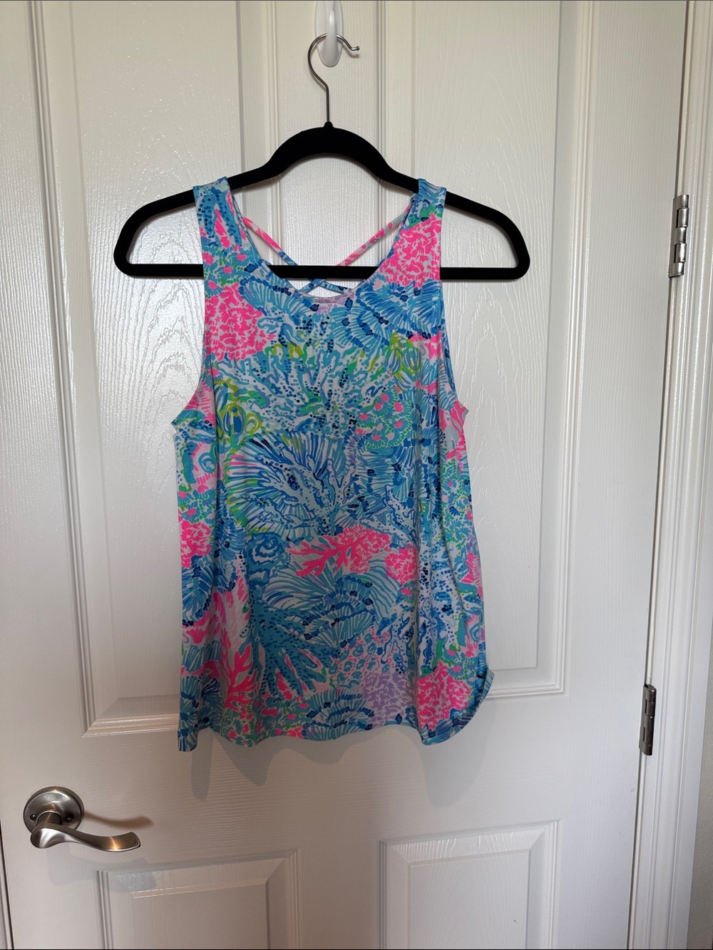 Lily Pulitzer small Sleeveless Floral-Print Tank Top in Blue & Pink